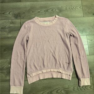 Kimes Ranch Women's Pink Waffle Knit Pullover Crewneck Sweater Size S